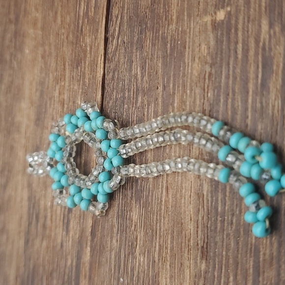 Crotchet native seed beaded wild flower necklace pendant - Picture 2 of 2